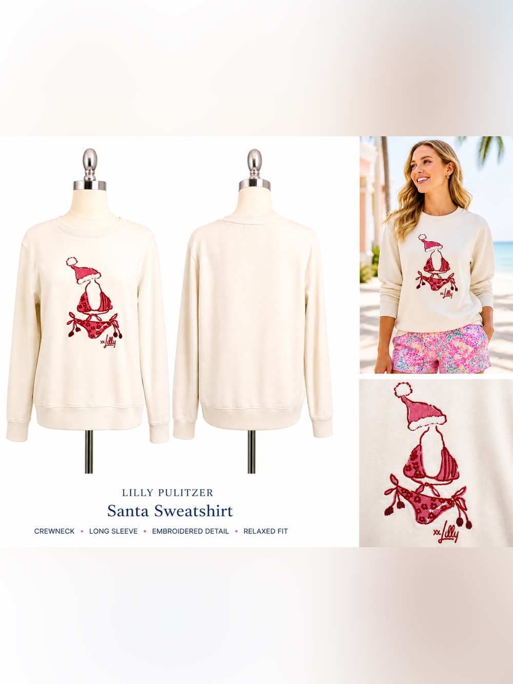 NWT LILLY PULITZER Ballad Cotton Sweatshirt SZ S